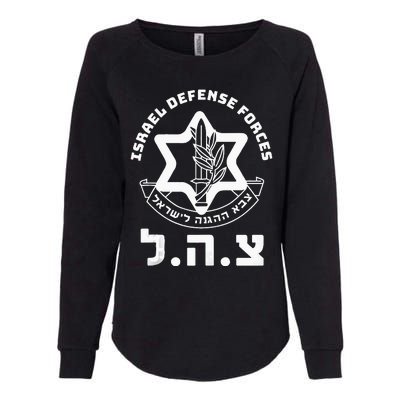 Idf Military Israel Defense Forces Hebrew Symbol Zahal Zava Womens California Wash Sweatshirt