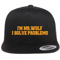 IM Mr.Wolf I Solve Problems Flat Bill Trucker Hat