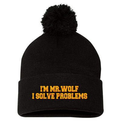 IM Mr.Wolf I Solve Problems Pom Pom 12in Knit Beanie