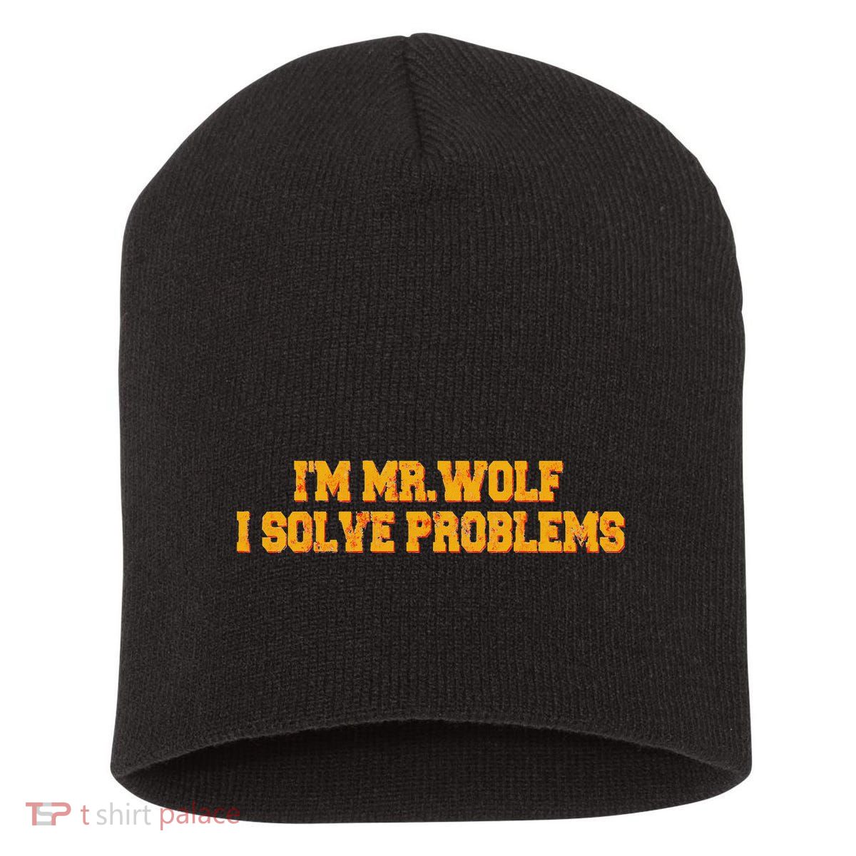 IM Mr.Wolf I Solve Problems Short Acrylic Beanie