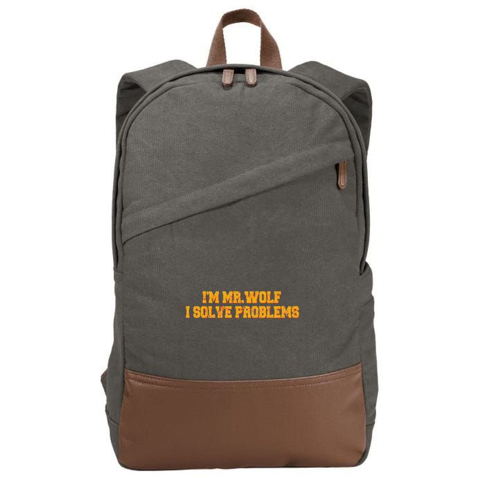 IM Mr.Wolf I Solve Problems Cotton Canvas Backpack