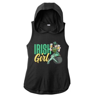 Irish Mom Ireland St Patricks Day Green Team Mother Gift Ladies PosiCharge Tri-Blend Wicking Draft Hoodie Tank