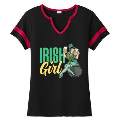 Irish Mom Ireland St Patricks Day Green Team Mother Gift Ladies Halftime Notch Neck Tee