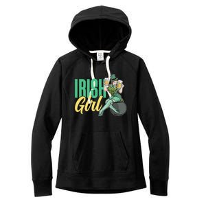 Irish Mom Ireland St Patricks Day Green Team Mother Gift Women's Fleece Hoodie