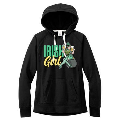 Irish Mom Ireland St Patricks Day Green Team Mother Gift Women's Fleece Hoodie