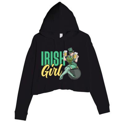 Irish Mom Ireland St Patricks Day Green Team Mother Gift Crop Fleece Hoodie