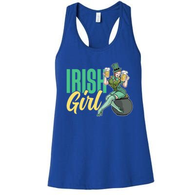 Irish Mom Ireland St Patricks Day Green Team Mother Gift Women's Racerback Tank