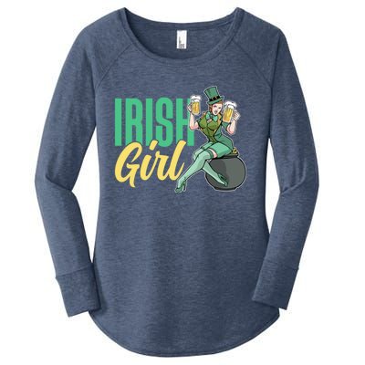 Irish Mom Ireland St Patricks Day Green Team Mother Gift Women's Perfect Tri Tunic Long Sleeve Shirt