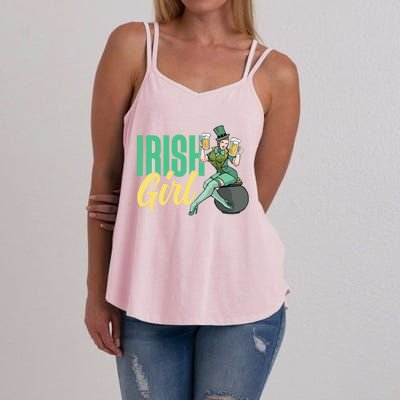 Irish Mom Ireland St Patricks Day Green Team Mother Gift Women's Strappy Tank