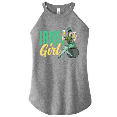 Irish Mom Ireland St Patricks Day Green Team Mother Gift Women's Perfect Tri Rocker Tank