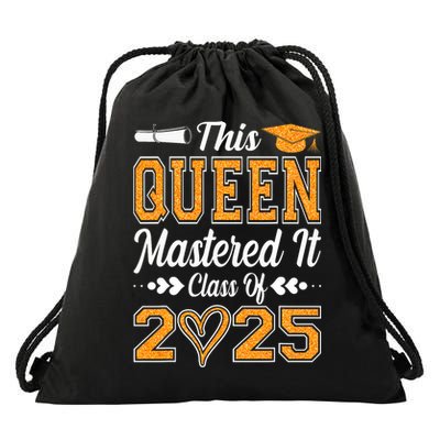 I Mastered It  Queen Graduation Class Of 2025 College Drawstring Bag