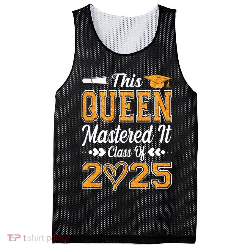 I Mastered It  Queen Graduation Class Of 2025 College Mesh Reversible Basketball Jersey Tank