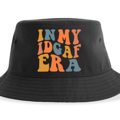 In My Idgaf Era I Dont Give Af Groovy Sarcastic .Png Sustainable Bucket Hat