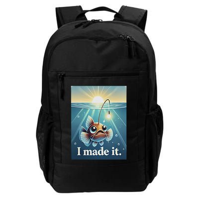 I Made It Anglerfish Cute Ocean Deep Sea Fish .Png Daily Commute Backpack