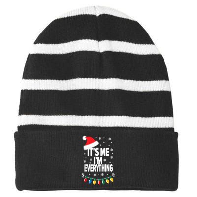 ItS Me IM Everything Christmas Romantic Couple Matching Striped Beanie with Solid Band