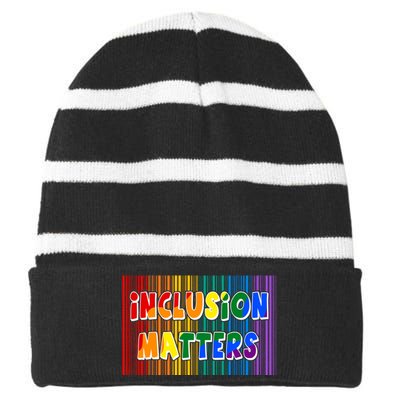 Inclusion Matters Striped Beanie with Solid Band