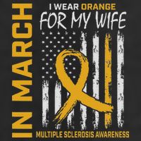 In March I Wear Orange For My Wife Multiple Sclerosis Flag Hat