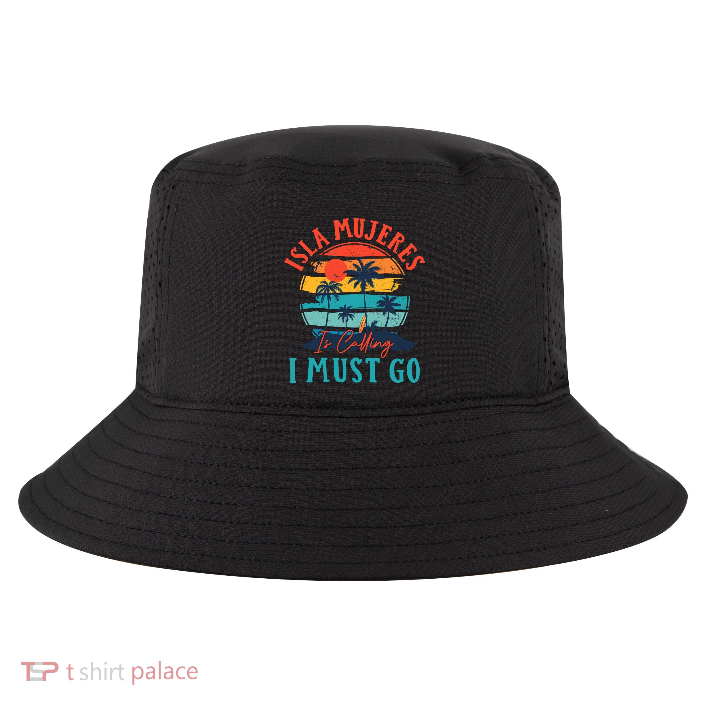 Isla Mujeres Is Calling I Must Go Beach Vacation Vintage Cool Comfort Performance Bucket Hat