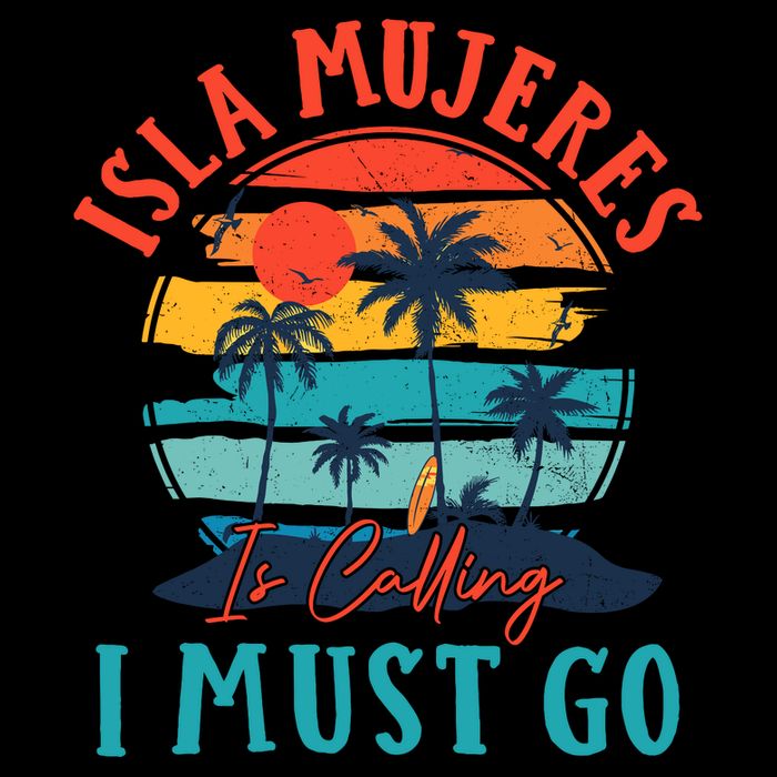 Isla Mujeres Is Calling I Must Go Beach Vacation Vintage Button