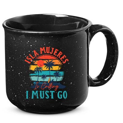 Isla Mujeres Is Calling I Must Go Beach Vacation Vintage 15oz Campfire Ceramic Mug