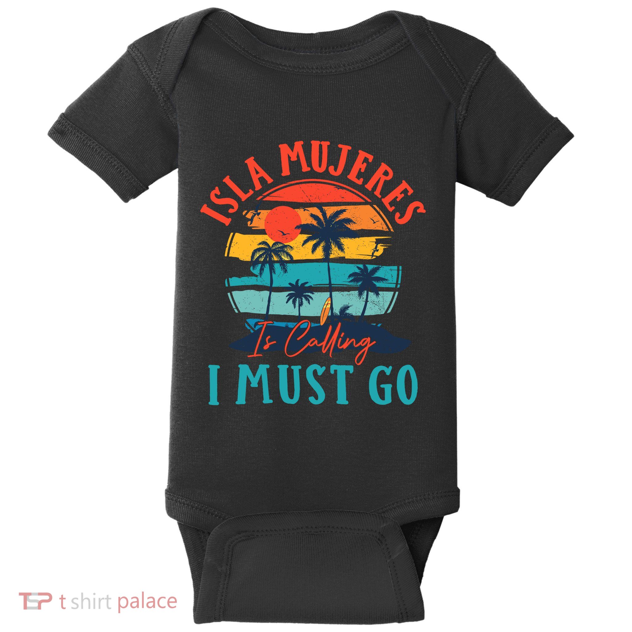 Isla Mujeres Is Calling I Must Go Beach Vacation Vintage Baby Bodysuit