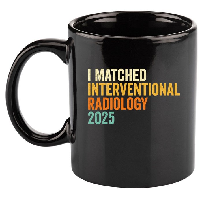 I Matched Interventional Radiology 2025 Retro Cute Match Day 11oz C Handle Ceramic Mug