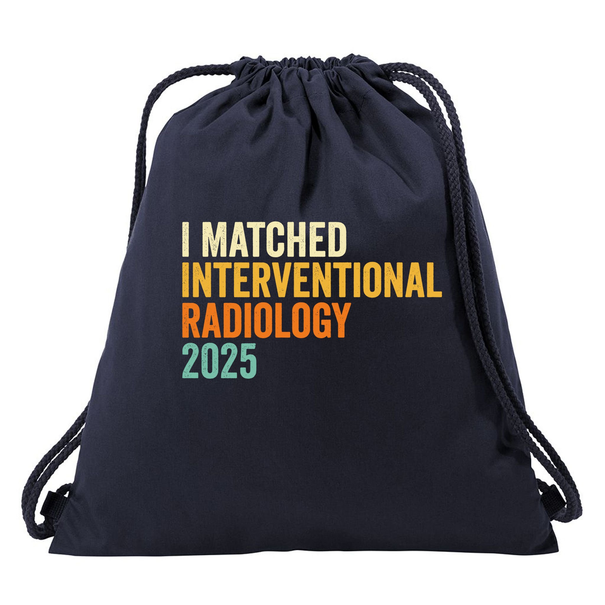 I Matched Interventional Radiology 2025 Retro Cute Match Day Drawstring Bag