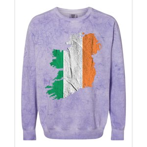 Ireland Map Irish Flag Ireland Trip Souvenir Irish Roots Cool Gift Colorblast Crewneck Sweatshirt