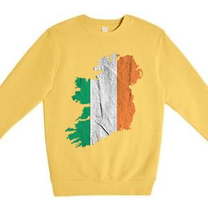 Ireland Map Irish Flag Ireland Trip Souvenir Irish Roots Cool Gift Premium Crewneck Sweatshirt