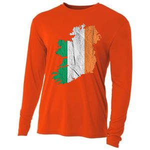 Ireland Map Irish Flag Ireland Trip Souvenir Irish Roots Cool Gift Cooling Performance Long Sleeve Crew