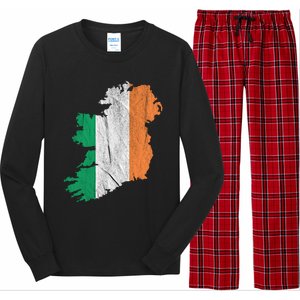 Ireland Map Irish Flag Ireland Trip Souvenir Irish Roots Cool Gift Long Sleeve Pajama Set