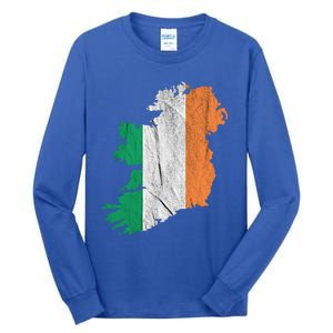 Ireland Map Irish Flag Ireland Trip Souvenir Irish Roots Cool Gift Tall Long Sleeve T-Shirt