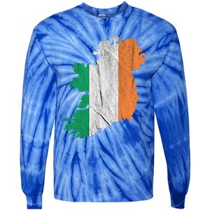 Ireland Map Irish Flag Ireland Trip Souvenir Irish Roots Cool Gift Tie-Dye Long Sleeve Shirt