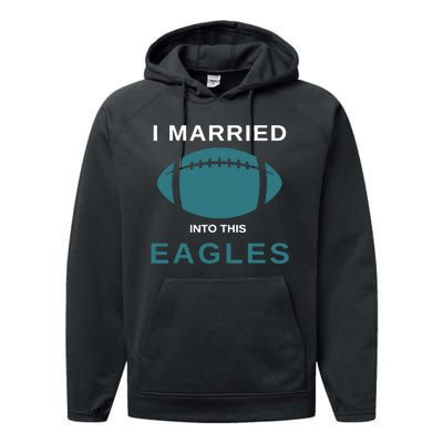 I Married Into This Eagles Funny Quotes Performance Fleece Hoodie