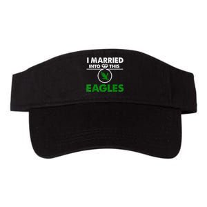 i married into this eagles design Quote apparel cool saying Valucap Bio-Washed Visor