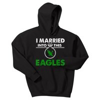 i married into this eagles design Quote apparel cool saying Kids Hoodie