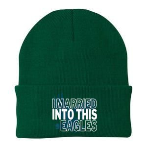 i married into this eagles design Quote apparel cool saying Knit Cap Winter Beanie