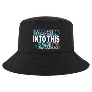 i married into this eagles design Quote apparel cool saying Cool Comfort Performance Bucket Hat