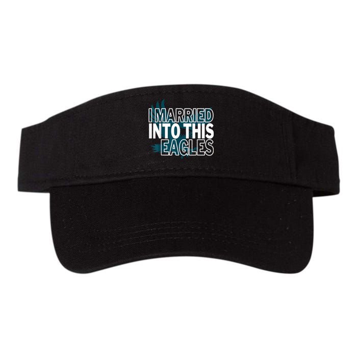 i married into this eagles design Quote apparel cool saying Valucap Bio-Washed Visor