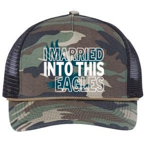 i married into this eagles design Quote apparel cool saying Retro Rope Trucker Hat Cap