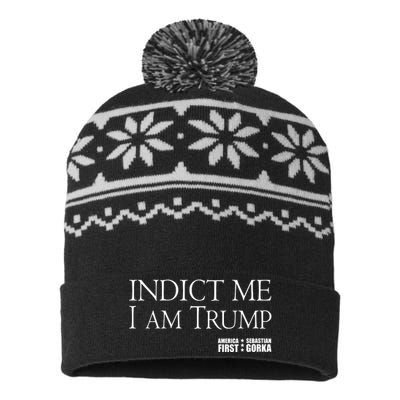 Indict Me I Am Trump America First USA-Made Snowflake Beanie