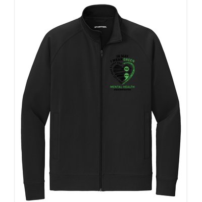 In May I Wear Green Mental Health Awareness Therapist Stretch Full-Zip Cadet Jacket