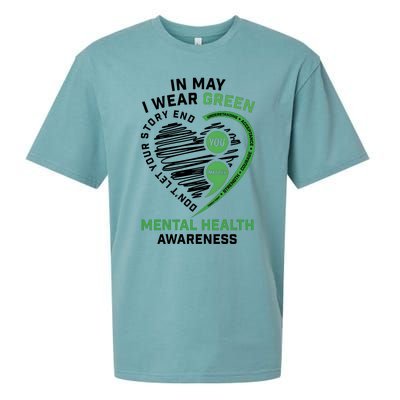 In May I Wear Green Mental Health Awareness Therapist Sueded Cloud Jersey T-Shirt