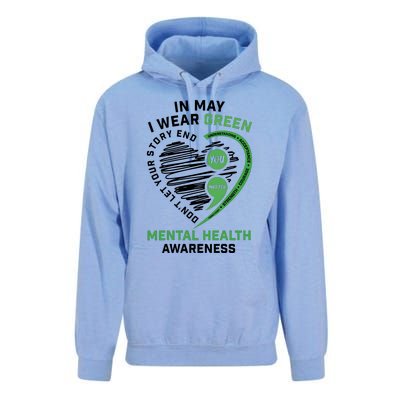 In May I Wear Green Mental Health Awareness Therapist Unisex Surf Hoodie