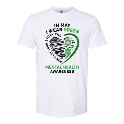 In May I Wear Green Mental Health Awareness Therapist Softstyle CVC T-Shirt