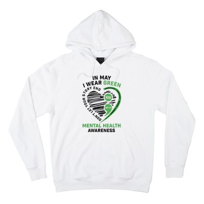 In May I Wear Green Mental Health Awareness Therapist Hoodie