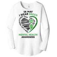 In May I Wear Green Mental Health Awareness Therapist Women's Perfect Tri Tunic Long Sleeve Shirt