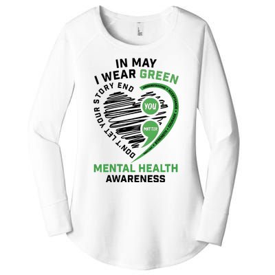 In May I Wear Green Mental Health Awareness Therapist Women's Perfect Tri Tunic Long Sleeve Shirt