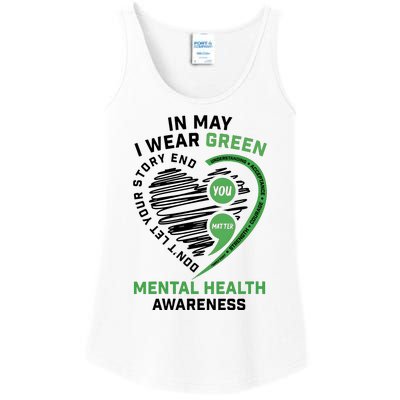 In May I Wear Green Mental Health Awareness Therapist Ladies Essential Tank