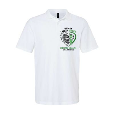 In May I Wear Green Mental Health Awareness Therapist Softstyle Adult Sport Polo